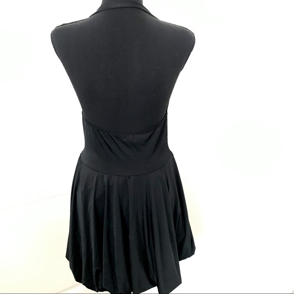 🥂Black Bubble Hem Halter Cocktail Dress Size M - Picture 10 of 10